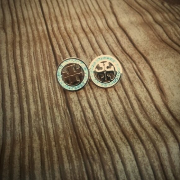 Tory Burch Round Crystal Stud Earrings - Picture 1 of 1